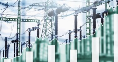 Artistic image of electricity poles.