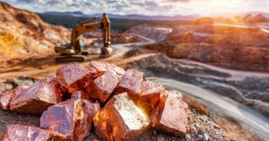 Copper mine with excavated ore