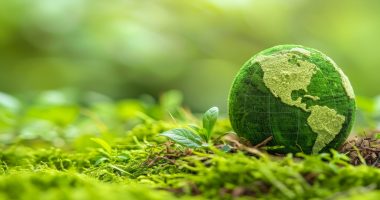 Green globe symbolising environmental issues