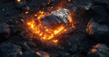 Metal on a coal fire