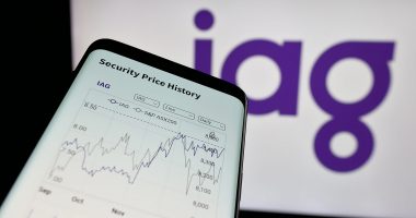 Mobile phone with the IAG logo