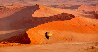 Hot air balloon over Namibia