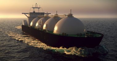 Photo of a gas tanker floating in the ocean.