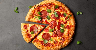 Pizza with salami