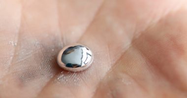 Gallium held in a person's hand