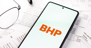 Image of a phone with the BHP logo on it