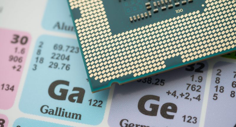Periodic table with gallium and germanium