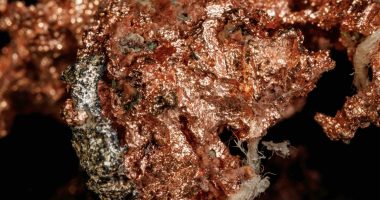 Photograph of native copper.