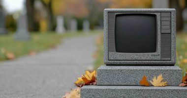 Television headstone concept