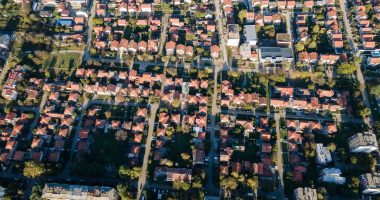 Aerial view of Australian neighbourhood