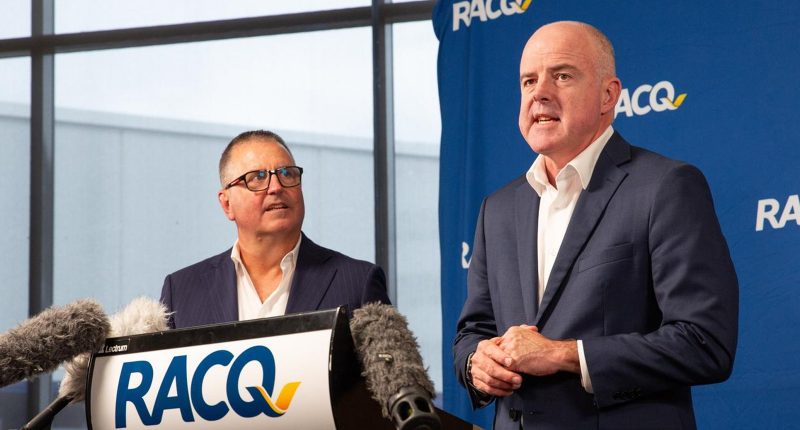Two RACQ Insurance business leaders speak at a coference.