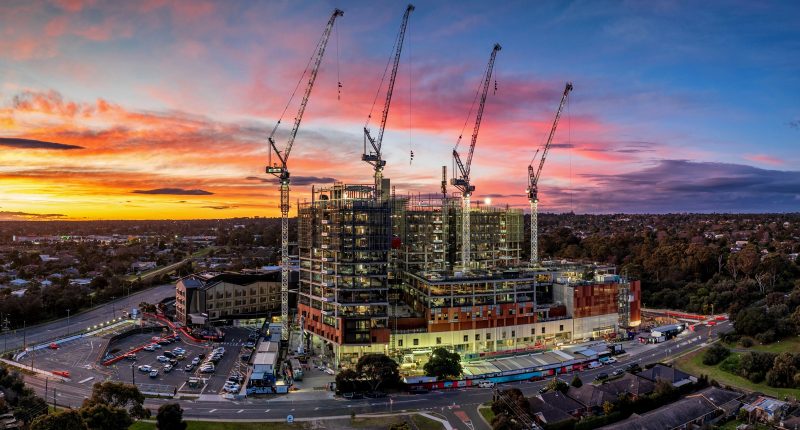 Frankston Hospital under construction by Capella Capital employees.
