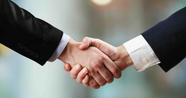 Two hands handshake