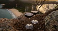Wine on a cliff, presumably it isn't windy