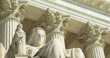Statue outside US Supreme Court, Washington DC