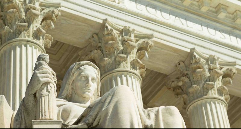 Statue outside US Supreme Court, Washington DC