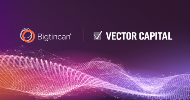 Image of two logos: Bigtincan Holdings & Vector Capital.